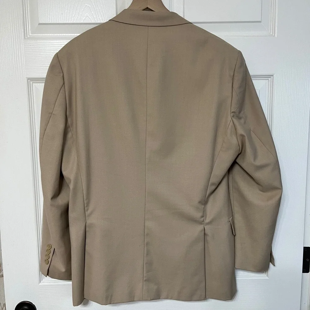 Giorgio Fiorelli Men Classic‎ Tan Two Button Blazer Sport Coat Jacket Size Large